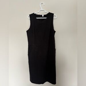 Old Navy Black Sleeveless Midi Dress XL Tall Cotton Stretch Pockets
